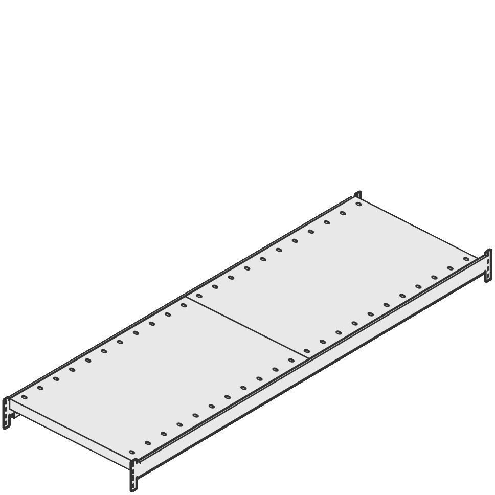 Fachboden für Weitspannregal, Breite x Tiefe 2000 x 600 mm