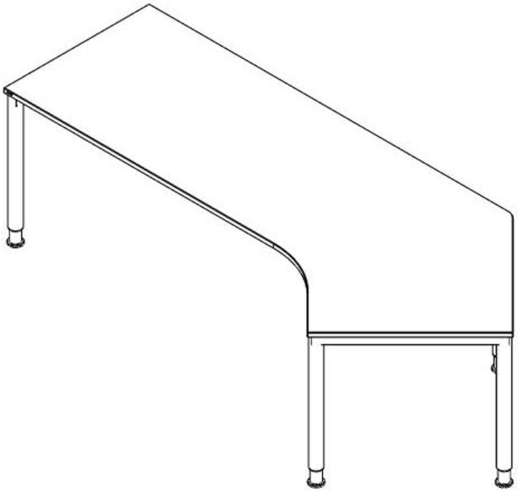 Höhenverstellbarer Winkel-Schreibtisch RQ60 mit 4-Fußgestell Standard 1 ZOOM