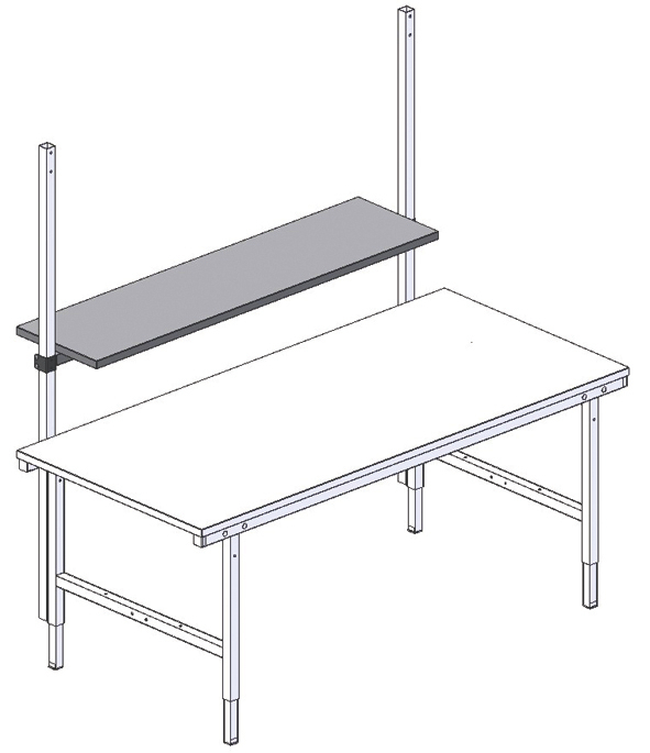 Rocholz Ablageboden für Packtisch, Breite x Tiefe 1600 x 400 mm Technische Zeichnung 2 ZOOM