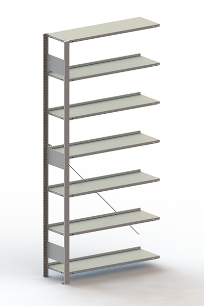 META Akten-Steckregal Anbaufeld, 7 Böden, mit korrosionsschützender Zinkbeschichtung Standard 1 ZOOM