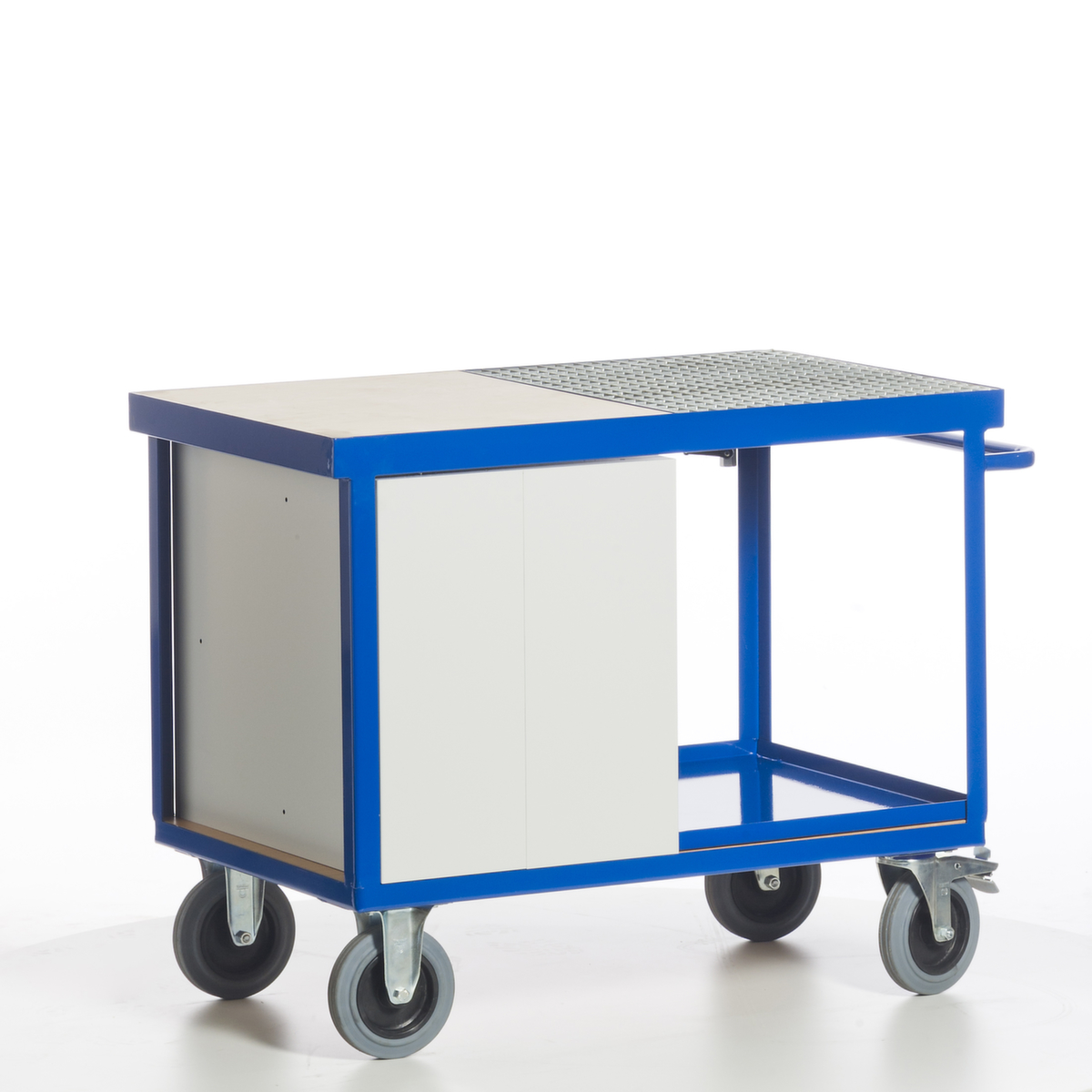 Rollcart Umwelt-Werkstattwagen mit öldichter Wanne und Gitterrost, Traglast 600 kg, Ladefläche 1150 x 700 mm Standard 6 ZOOM