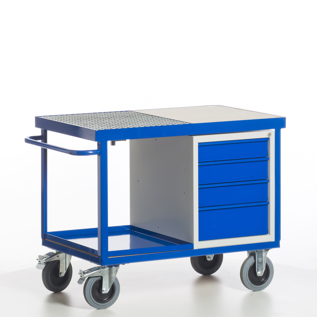 Rollcart Umwelt-Werkstattwagen mit öldichter Wanne und Gitterrost, Traglast 600 kg, Ladefläche 1150 x 700 mm Standard 12 ZOOM