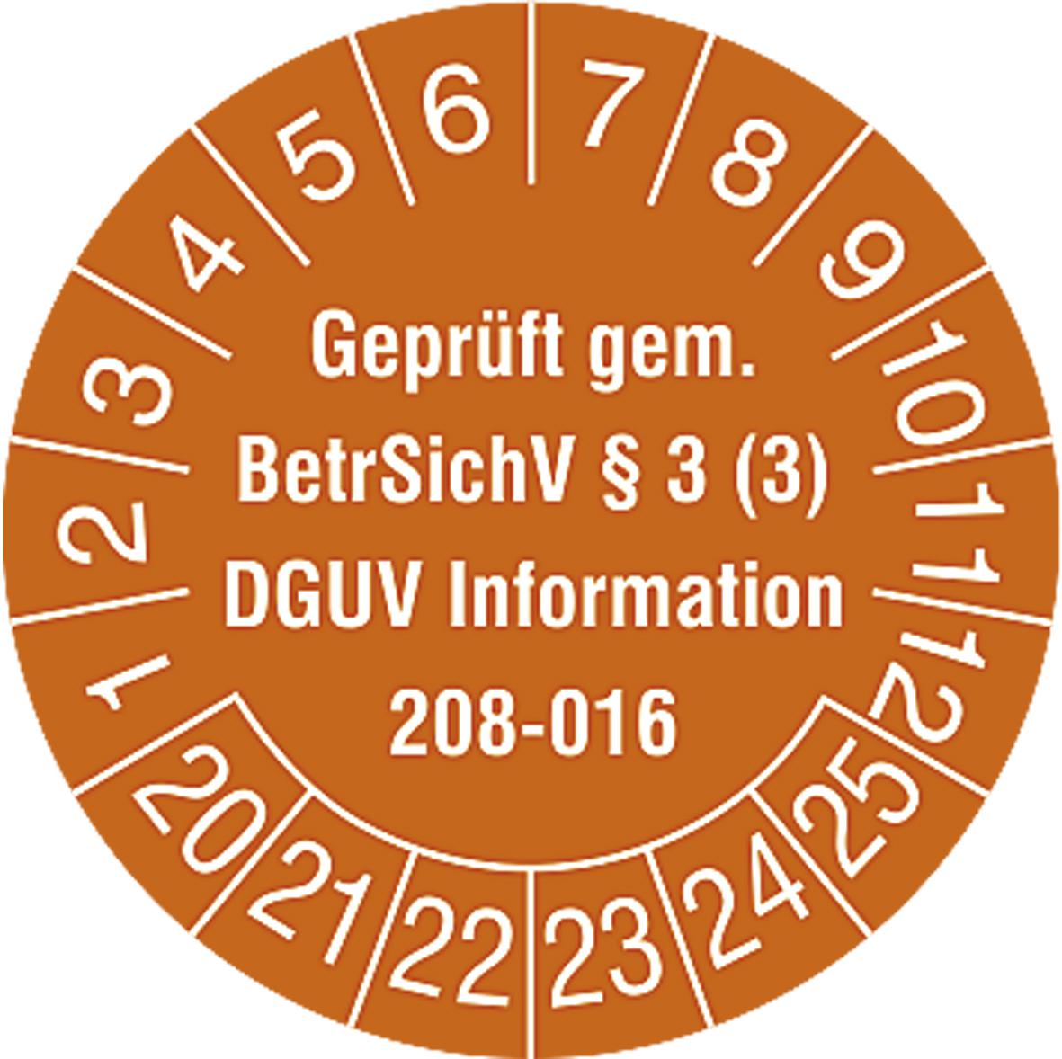 Prüfplakette mit Jahresfarbe Standard 1 ZOOM