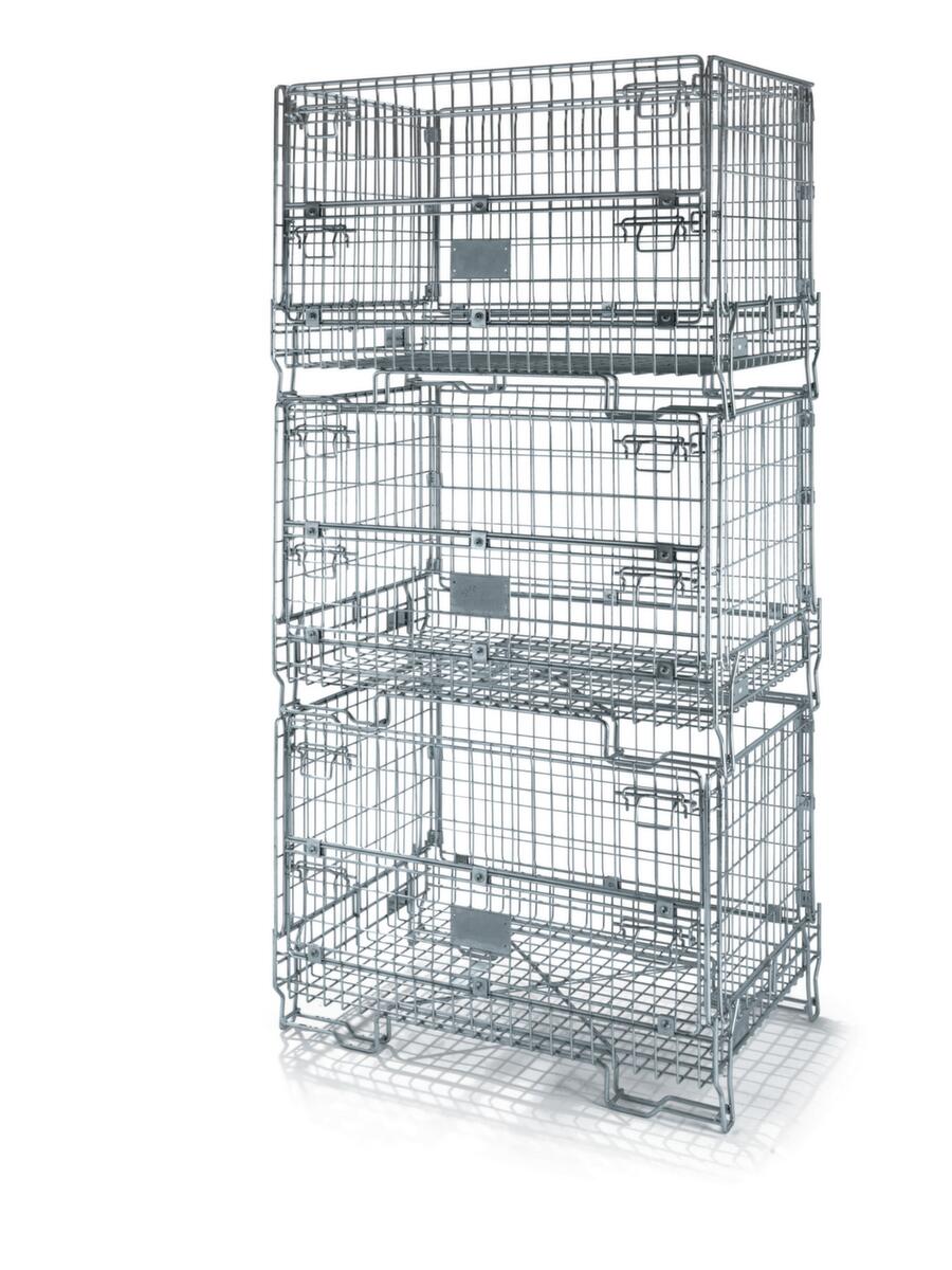 Faltbare Gitterbox-Palette mit Klappe, Länge x Breite 1198 mm x 805 mm Milieu 2 ZOOM