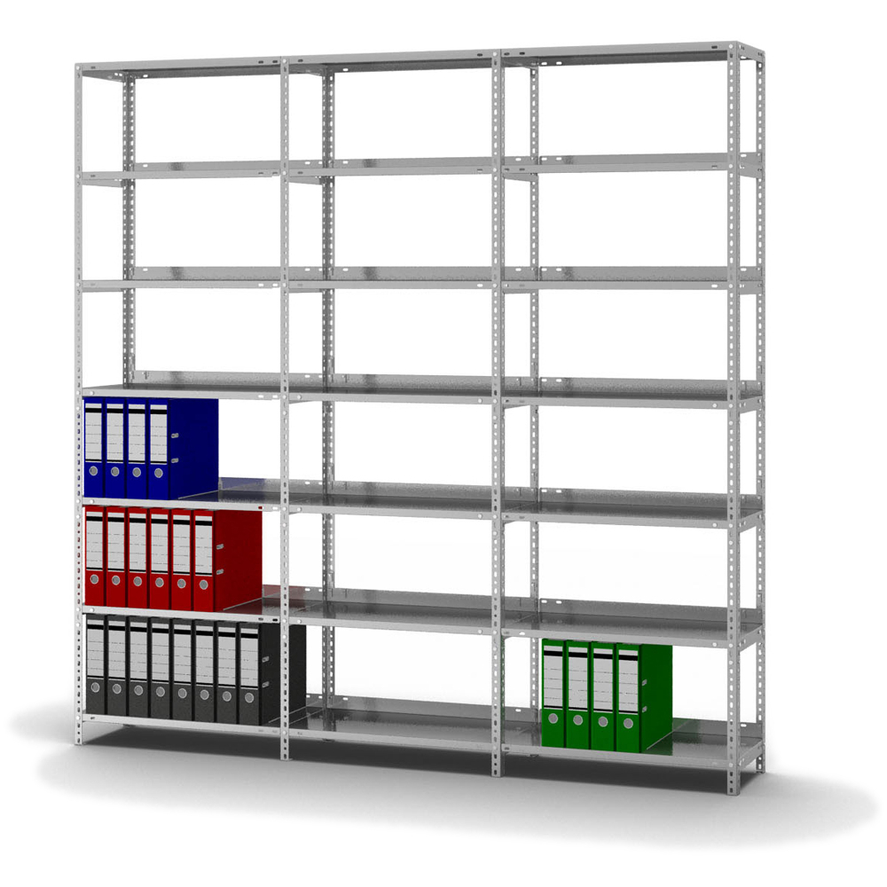 hofe Akten-Schraubregal, 7 Böden, mit korrosionsschützender Zinkbeschichtung Standard 3 ZOOM