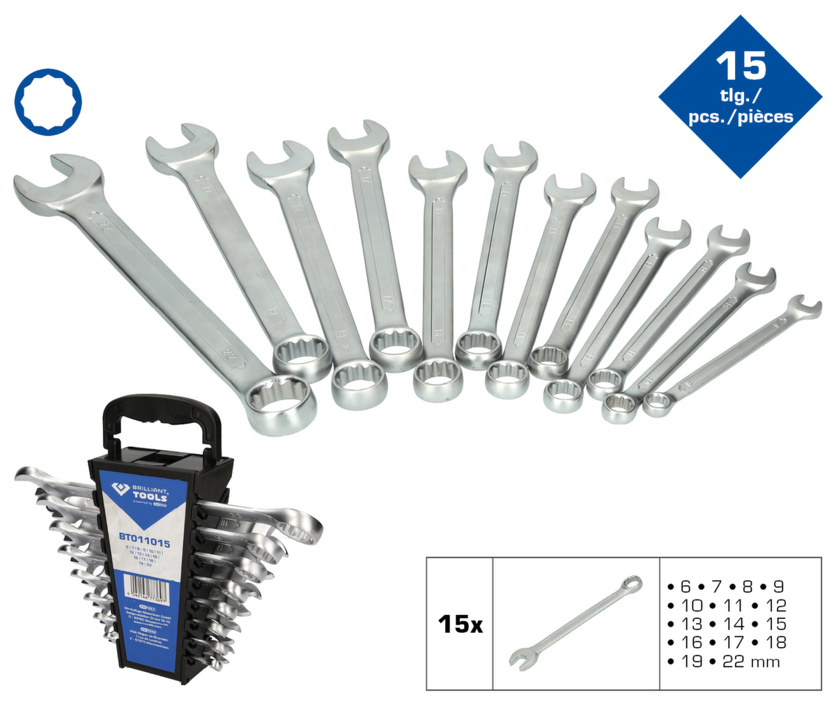 Brilliant Tools Ring-Maulschlüssel-Satz Standard 2 ZOOM