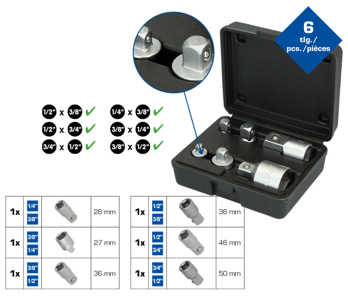 Brilliant Tools Adapter-Satz Standard 2 ZOOM