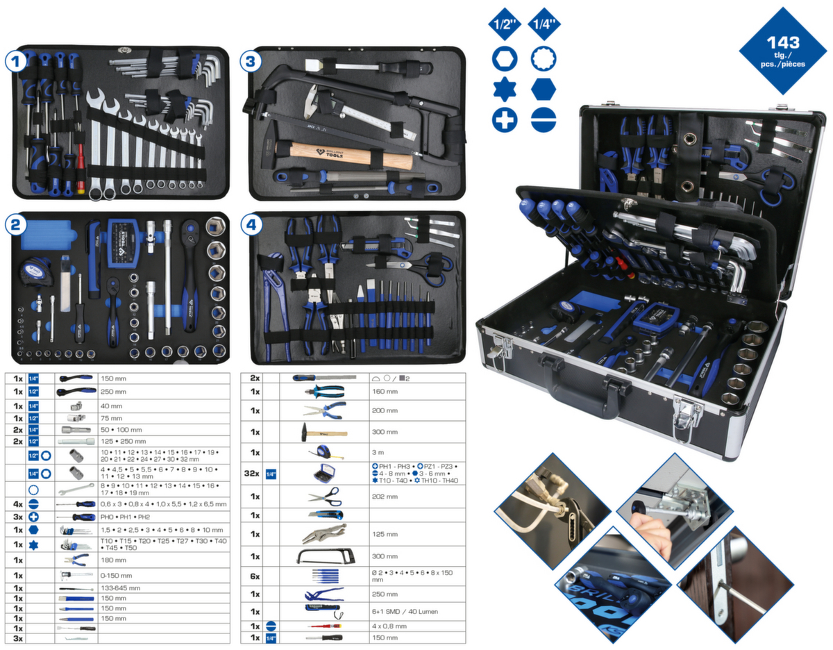 Brilliant Tools Universalkoffer-Satz Standard 2 ZOOM