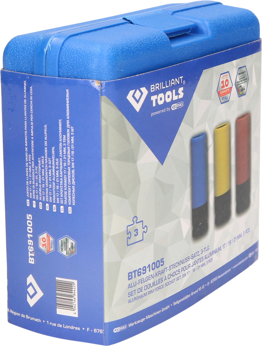 Brilliant Tools 1/2" Alu-Felgen-Kraft-Stecknuss-Satz Standard 5 ZOOM