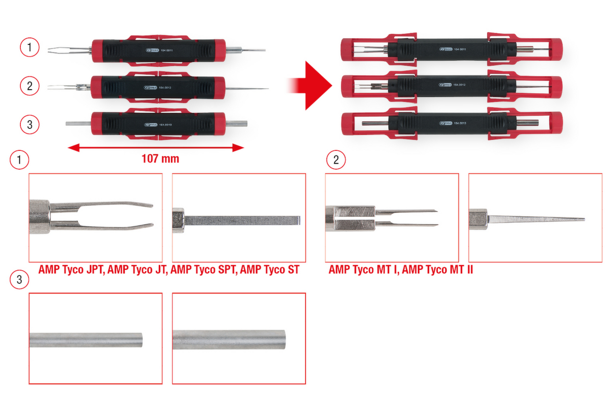 KS Tools Universal Kabel-Entriegelungswerkzeug-Satz Standard 2 ZOOM