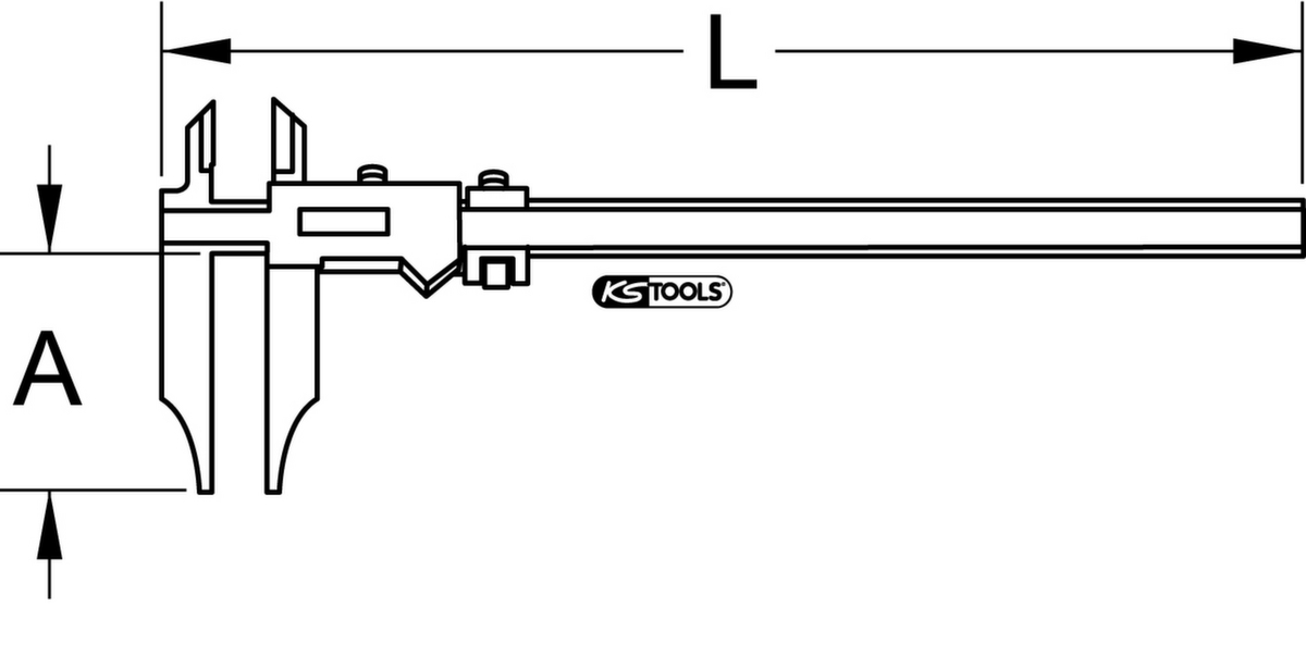 KS Tools Werkstatt-Messschieber ohne Spitzen Standard 6 ZOOM