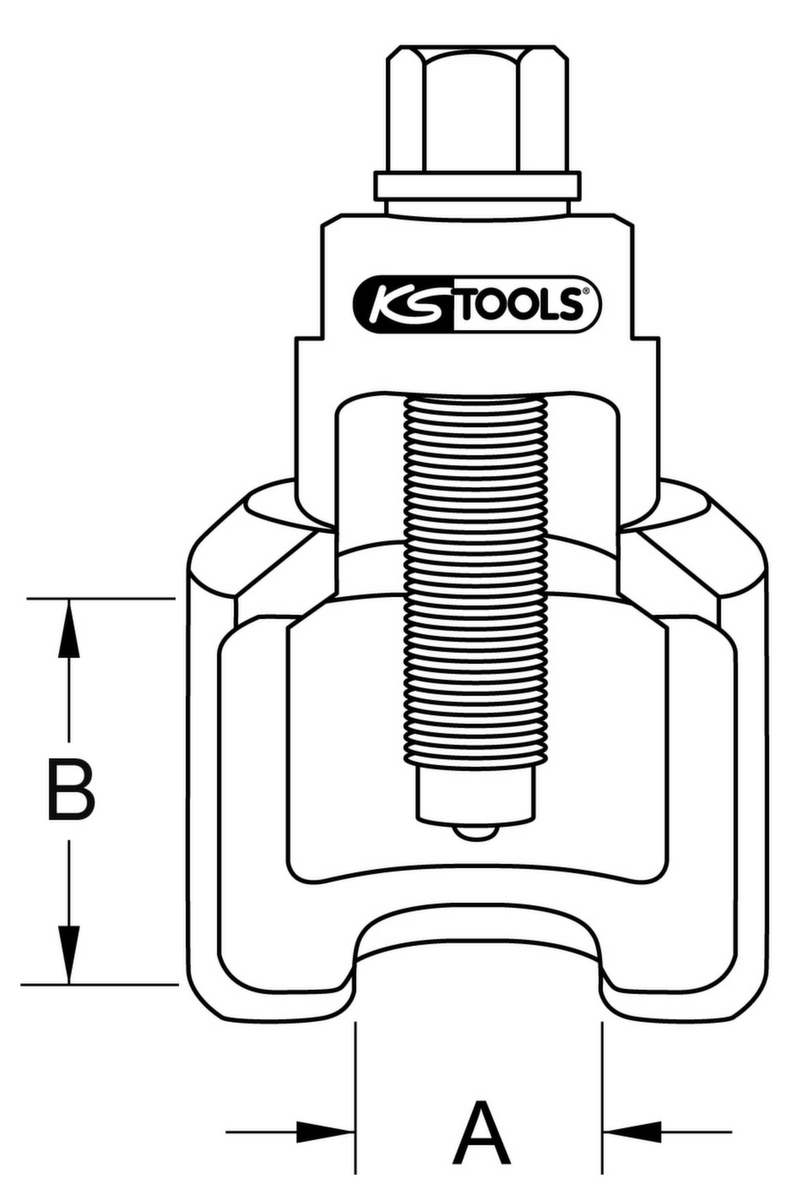 KS Tools Vibro-Impact Universal-Kugelgelenk-Abzieher-Glocke 32 x 90 mm Standard 4 ZOOM