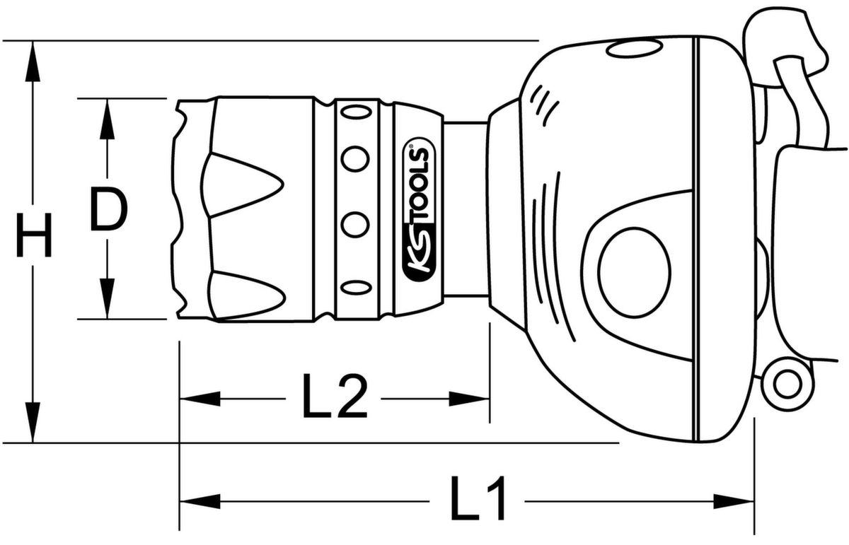 KS Tools perfectLight Kopflampe mit Fokus 140 Lumen Standard 9 ZOOM