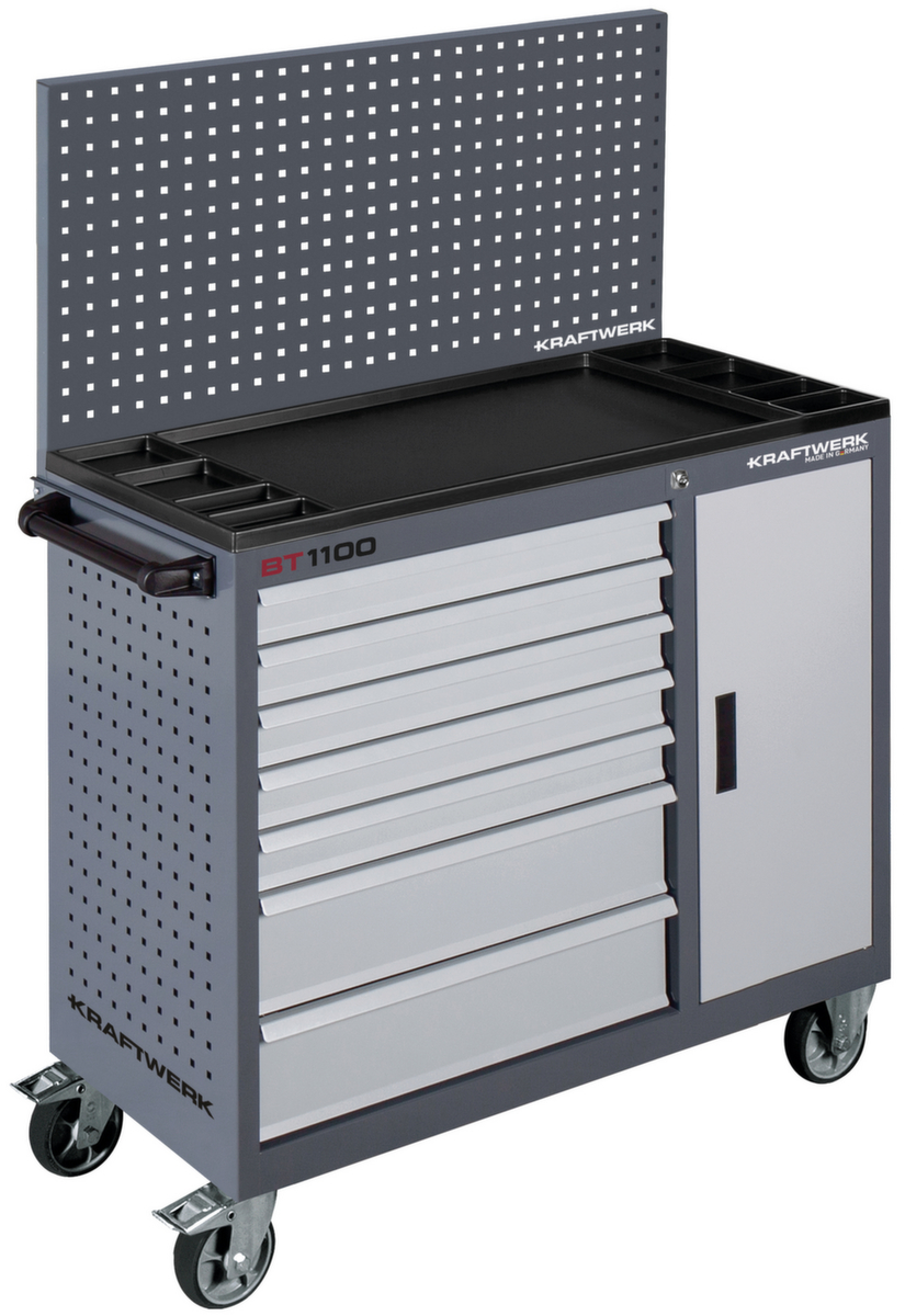 KRAFTWERK® Werkstattwagen BT1100 60/40 7 Schubladen + 1 Schrank Milieu 1 ZOOM