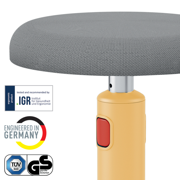 Leitz Sitz-Steh-Hocker Ergo Cosy Aktiv, Sitz grau, rutschfester Fußunterseite Detail 1 ZOOM