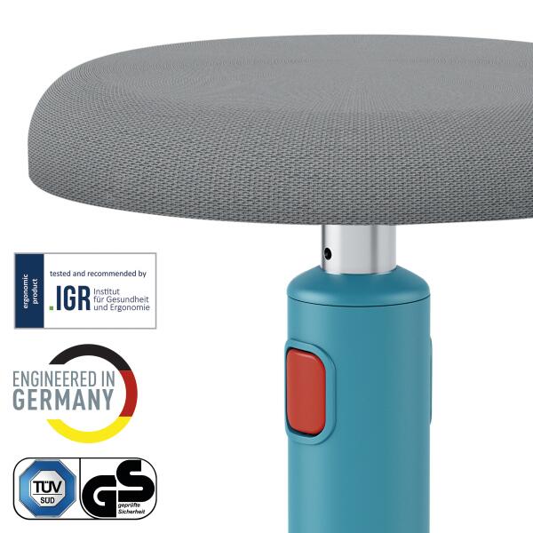 Leitz Sitz-Steh-Hocker Ergo Cosy Aktiv, Sitz grau, rutschfester Fußunterseite Detail 1 ZOOM