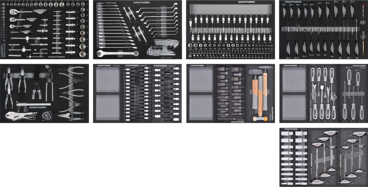 KRAFTWERK® Extra breiter Werkstattwagen BASIC LINE XXL BT1800 inklusive Werkzeug, 13 Schublade(n) Detail 4 ZOOM