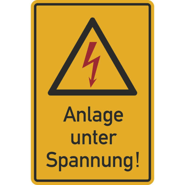 Warnschild SafetyMarking® Spannungszeichen, "Anlage unter Spannung" Standard 1 ZOOM