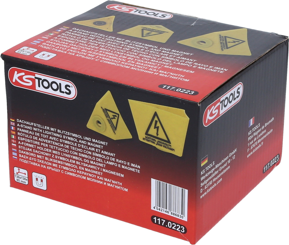 KS Tools Dachaufsteller mit Blitzsymbol und Magnet Standard 4 ZOOM