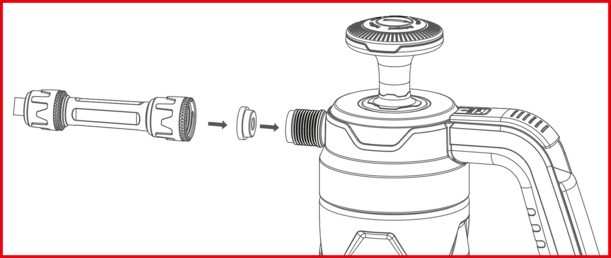 KS Tools Druck-Pump-Schaum-Sprüher (Schäumer) Detail 1 ZOOM