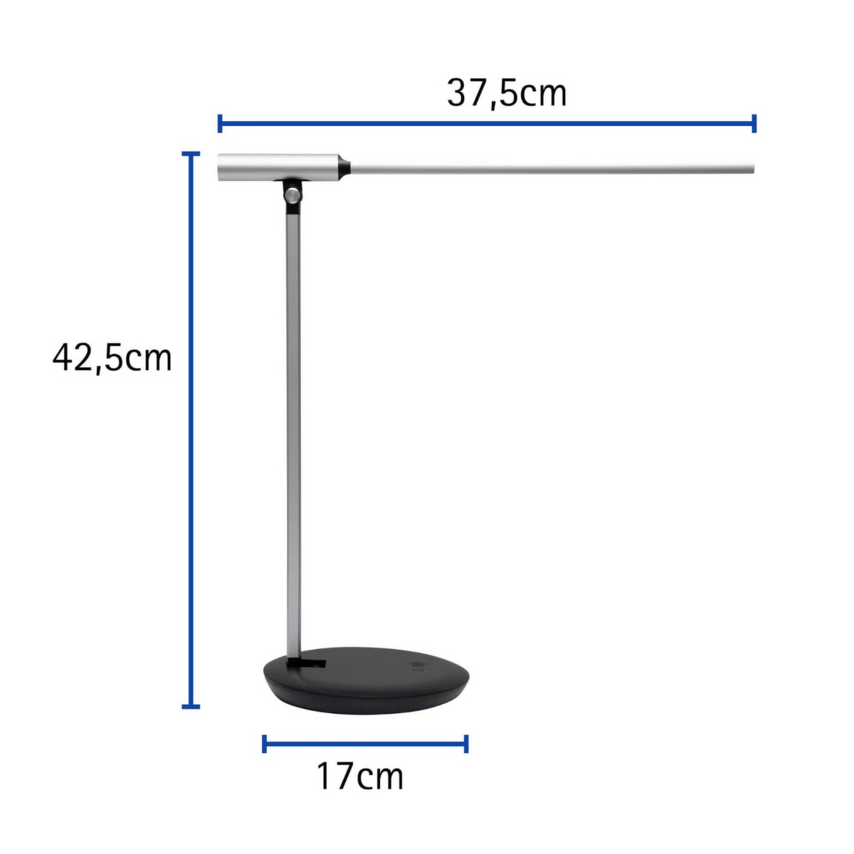 MAUL Dimmbare LED-Schreibtischleuchte MAULrubia colour vario, Licht kalt- bis warmweiß, silber/schwarz Standard 4 ZOOM