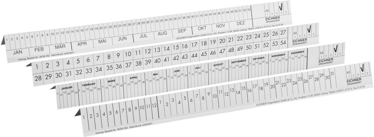 EICHNER Beschriftungsstreifen AS für Termine, weiß Standard 3 ZOOM