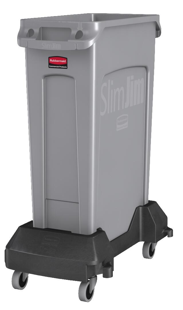 Rubbermaid Rollwagen SlimJim für Wertstoffsammler, für 60 - 87 l Behälter, Polyethylen schwarz Standard 4 ZOOM