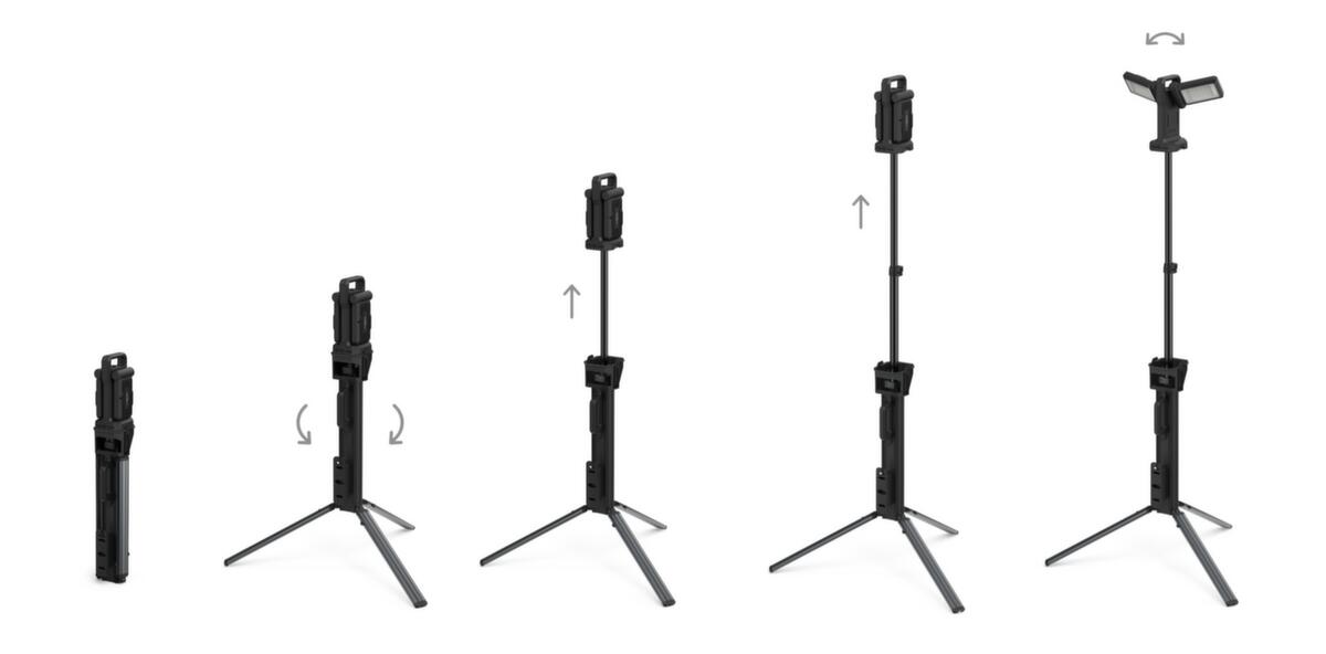 Ansmann LED-Stehleuchte mit 4 Leuchtköpfen Standard 3 ZOOM