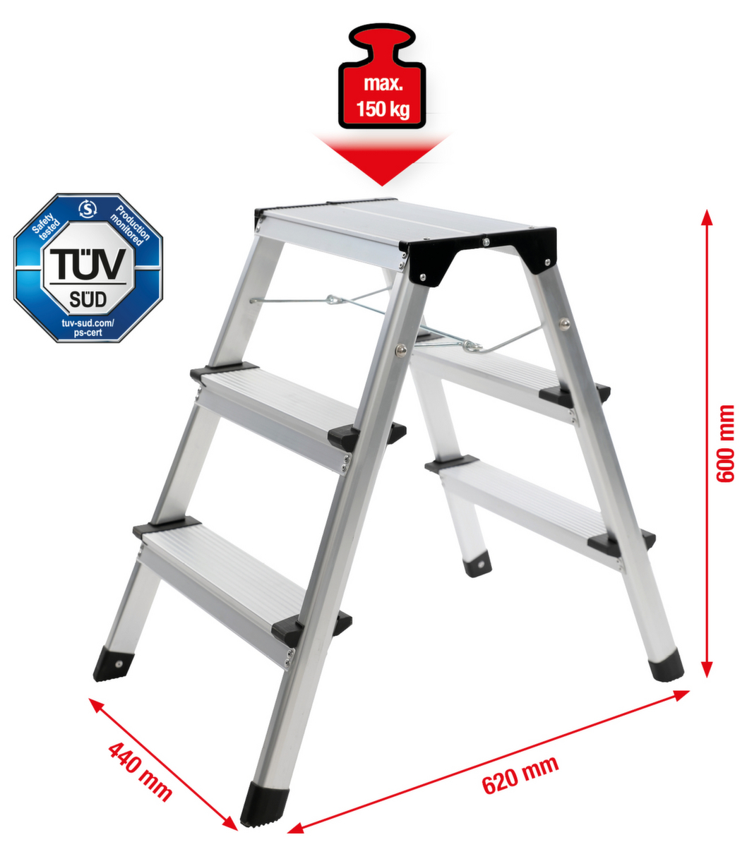 KS Tools Aluminium-Stufen-Stehleiter Standard 4 ZOOM