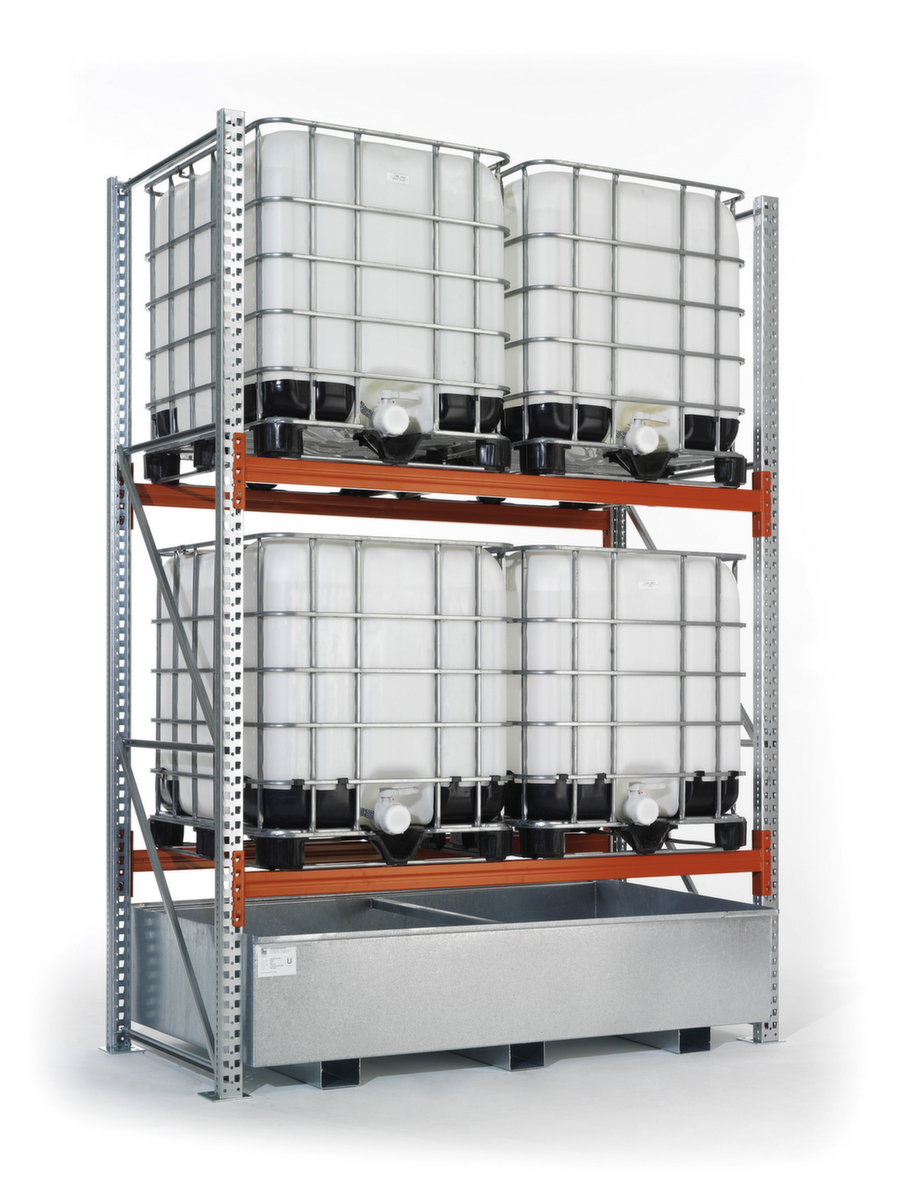 META Palettenregal MULTIPAL für 44 Paletten, 25495 mm breit, 2 Lagerebenen